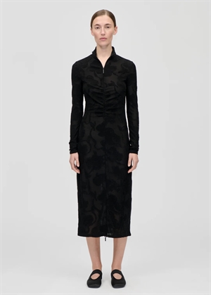 Lurex jersey zip kjole Black Petunias Stine Goya 